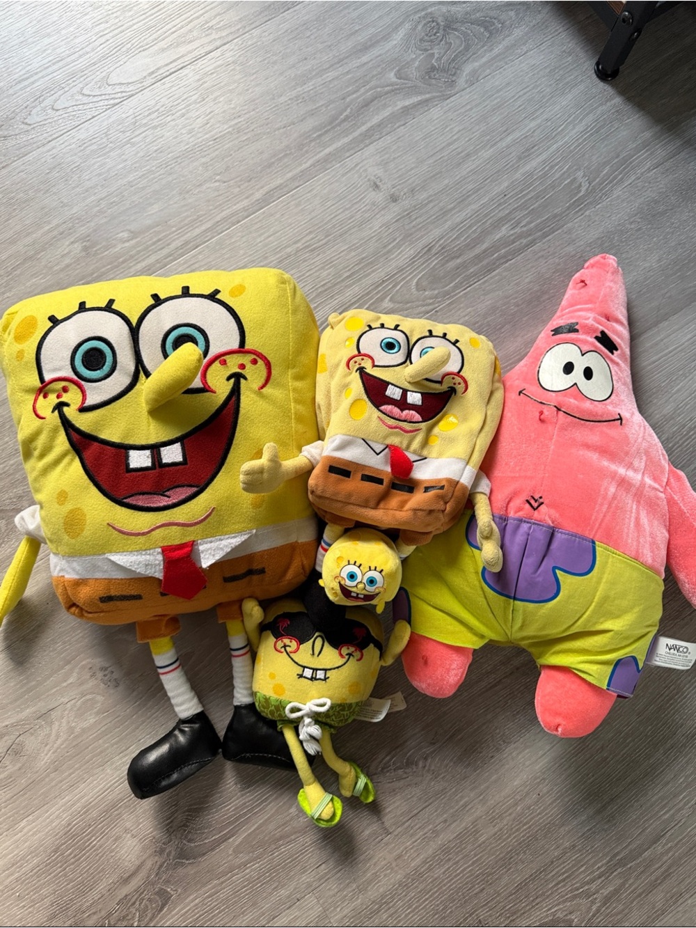Vintage 2000 SpongeBob SquarePants & Patrick Plush Toy Bundle (5 Plushes)